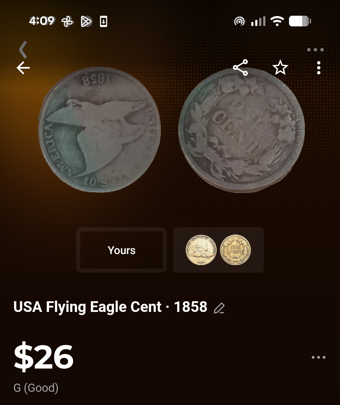 1858 Flying Eagle Cent - Rare Vintage Coin